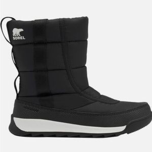 Sorel Whitney II puffy mid boot - boys black size US 6